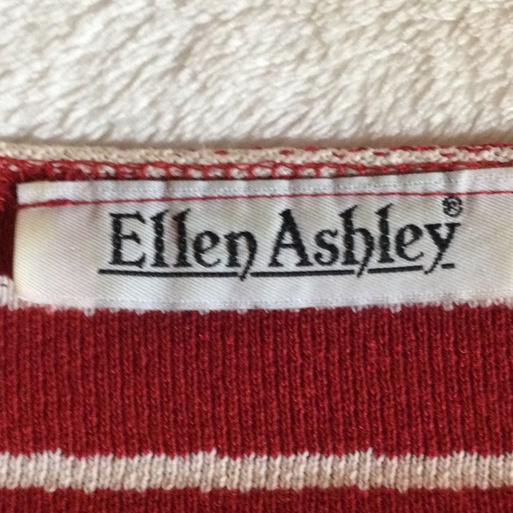 Vintage Ellen Ashley Red and White Stripe Casual Tee Shirt - Picture 9 of 9